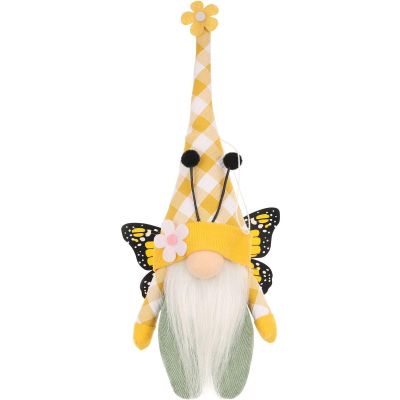 2. GNOME BUTTERFLY YELLOW 25CM SPRING DECORATION