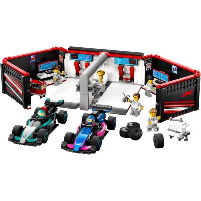 3. LEGO CITY 60444 F1 Garage and Mercedes-AMG and Alpine Race Cars