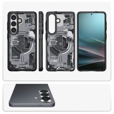 16. Spigen Ultra Hybrid Mag MagSafe Case for Samsung Galaxy S26 Zero One - Clear Black