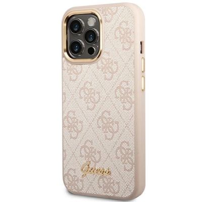 2. Guess 4G Vintage Gold Logo case for iPhone 14 Pro Max - pink