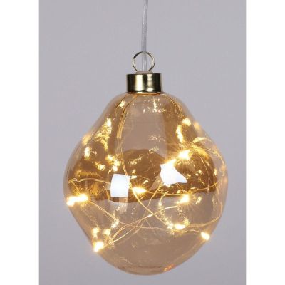 21. GLASS BALL MATRIX DROP LED 10CM GOLD