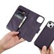15. iCarer Wallet Case 2in1 Cover iPhone 14 Plus Anti-RFID Leather Flip Case Dark Purple (WMI14220727-DP)