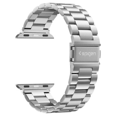 9. Spigen Modern Fit Band for Apple Watch 4/5/6/7/8/9/SE/Ultra (42/44/45/49 mm) - Silver