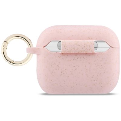 2. Guess Silicone Glitter Ring Case for AirPods Pro 3 - Pink