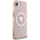 4. Guess IML Metal Glitter 4G Circle Triangle MagSafe case for iPhone 16e - pink