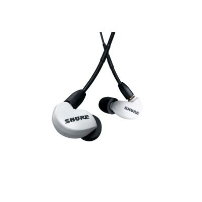 Shure SE215DYWH+UNI-EFS - AONIC215 Single Driver In-Ear Headphones with 3.5mm Cable (White)