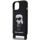 5. Karl Lagerfeld KLHCP15SSCBSKNK iPhone 15 6.1" hardcase black/black Crossbody Silicone Ikonik