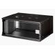 13. 19" 4U wall-mounted network cabinet, SOHO PRO 240 x 540 x 400 mm, glass door, black, unassembled, 60 kg