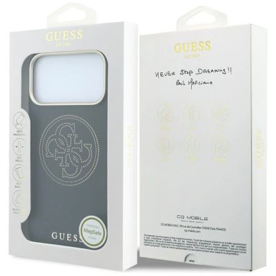 8. Guess Perforated 4G Gold Logo Magsafe Case for iPhone 17 Pro Max / 18 Pro Max - Black