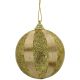 3. SHATTERPROOF PLASTIC BAUBLES 8 CM GOLD 6 PCS STRIPES MICA