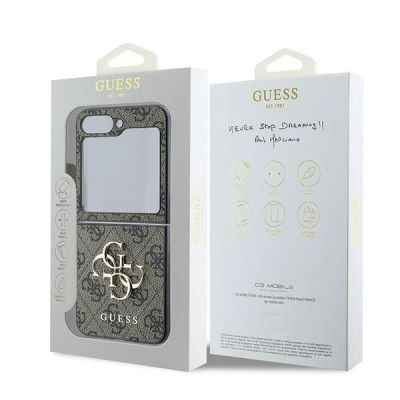 8. Guess Leather 4G Metal Logo Case for Samsung Galaxy Z Flip 6 - Brown