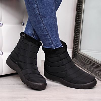 3. NEWS W EVE181A waterproof zipper snow boots black 
