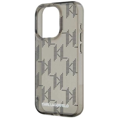 5. Karl Lagerfeld IML Mono KL Pattern & Cord case for iPhone 15 Pro Max - black