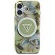 3. Guess Glitter Flowers Triangle Buttons MagSafe case for iPhone 16 green