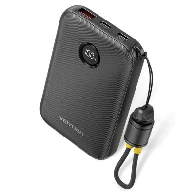 Vention Powerbank 10000mAh 2 x USB-C 1x USB-A with display 22.5W black