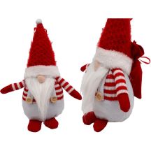DECORATIVE SANTA CLAUS WITH GIFT BAG 25CM WHITE