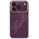 Karl Lagerfeld IML Big Signature Resin Metal Frame Case for iPhone 17 Pro Max / 18 Pro Max - Burgundy