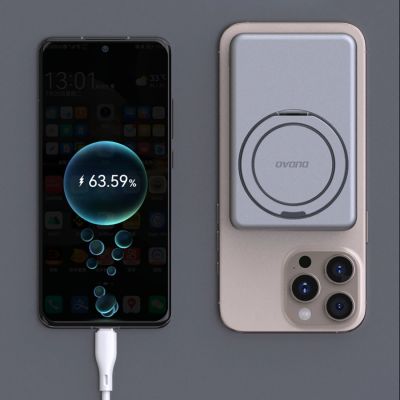 5. Dudao K28S 20W PD 5000mAh Powerbank with MagSafe and Stand - Silver