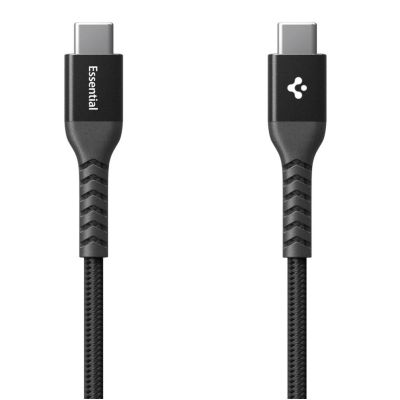 2. Spigen EB10010CCA Essential USB-C / USB-C 100W 100CM Cable - Black