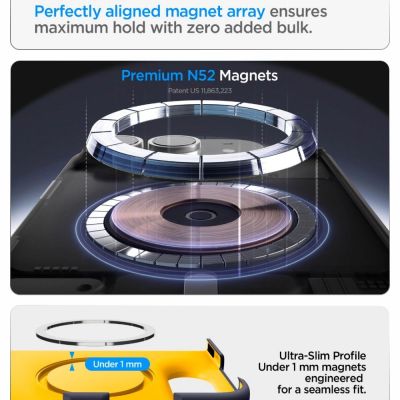 11. Spigen Nano Pop MagSafe iPhone Duo Case - Navy Blue and Yellow