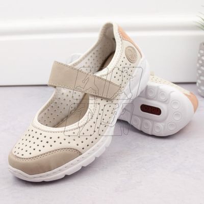 7. Comfortable openwork shoes Rieker W RKR575A, beige