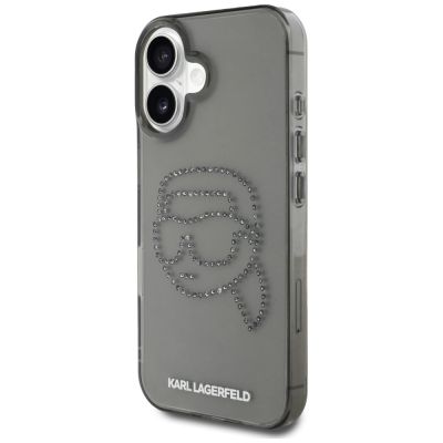 2. Karl Lagerfeld IML Rhinestones Karl Head Case for iPhone 16 Black
