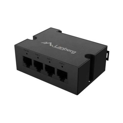 5. LANBERG SWITCH POE EXTENDER 1XIN 3XOUT 1GB ETHERNET DIN RAIL 90W