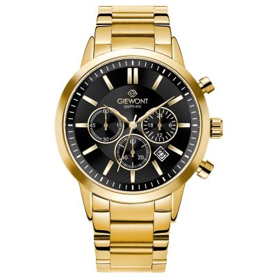 Giewont Chronograph Sapphire Gold Black Men's Watch GW8510-B5