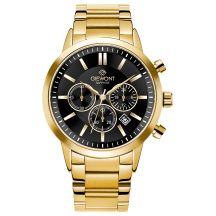 Giewont Chronograph Sapphire Gold Black Men's Watch GW8510-B5