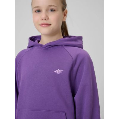 4. Girls' loose sweatshirt with hood 4F 4FJRSS26TSWSF3040-50S