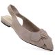 Women's leather sandals with a flower, beige, Vinceza 26-66951