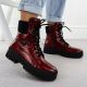 6. Women's red patent leather platform ankle boots Rieker Y0220-33