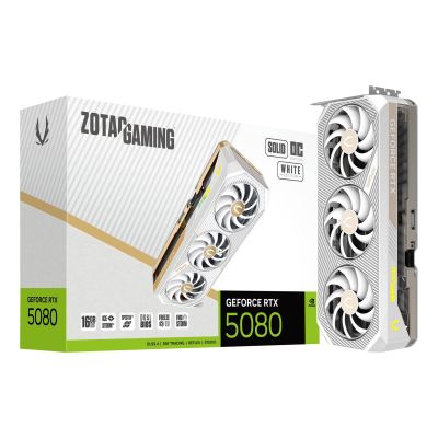 14. ZOTAC GAMING GeForce RTX 5080 SOLID OC 16GB White Graphics Card
