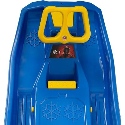 4. PLASTIC SLED WITH BRAKE AND STEERING WHEEL MIKOŁAJ 97x53x25CM BLUE