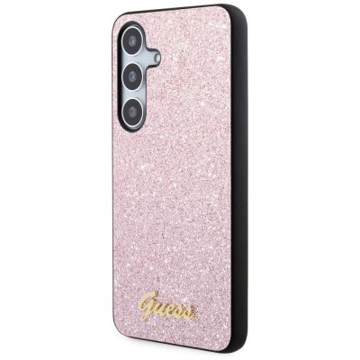 2. Guess Glitter Script Case for Samsung Galaxy S24 - Pink