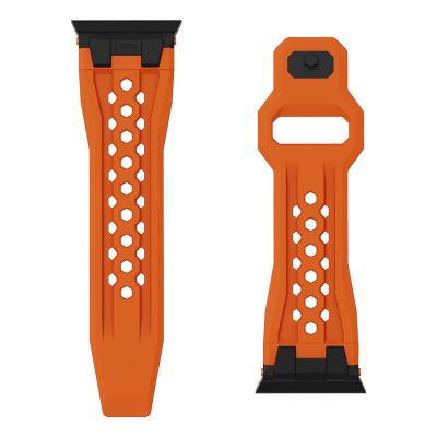 6. UAG Monarch - FKM strap for Apple Watch series 4-6 & SE 1-3, 44mm / series 7-9, 45mm / series 10-11, 46mm / Ultra 1-3, 49mm (orange / black titanium)