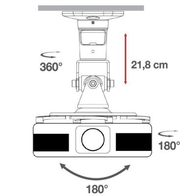 4. TECHLY CEILING PROJECTOR MOUNT 22CM 10KG WHITE