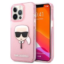 Karl Lagerfeld Glitter Karl's Head Case for iPhone 13 Pro Max - Pink