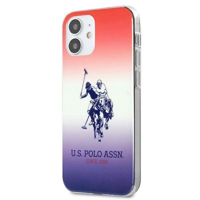2. US Polo Assn. Gradient Pattern Collection iPhone 12 mini Case - Red and Blue