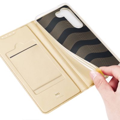 8. Dux Ducis Skin Pro Case for Samsung Galaxy S23+ Flip Card Wallet Stand Gold