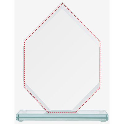 Glass trophy with a broken base