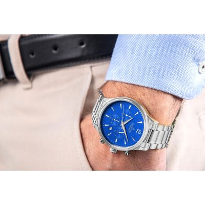 3. Men's Watch Giewont Chronograph Sapphire Silver Blue GW6310-B3