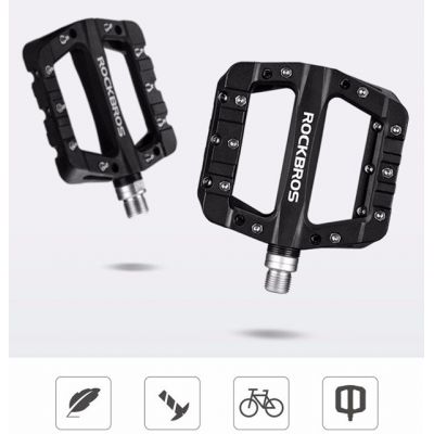 4. Rockbros 2017-12CBK Nylon Bicycle Pedal Set - Black