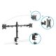 27. DIGITUS DOUBLE DESK MOUNT WITH CLAMP 2XLCD MAX. 32" MAX. LOAD 2X 8KG TILT AND SWIVEL BLACK DA-90400