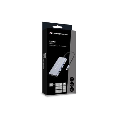 4. Conceptronic DONN20G Docking Station Wired USB 3.2 Gen 1 (3.1 Gen 1) Type-C Gray