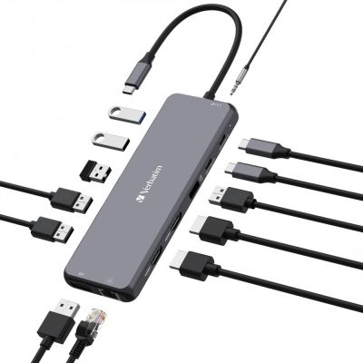 3. Verbatim CMH-13 USB-C Dock/Replicator (32153)