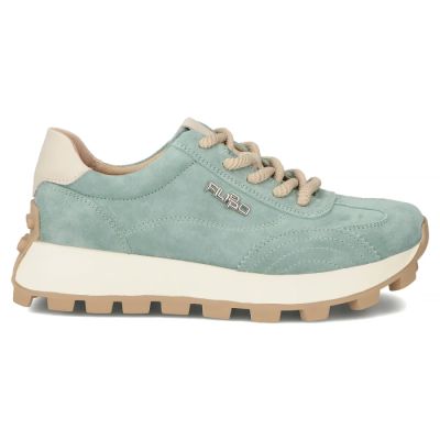 3. Leather platform sneakers in green Filippo DP7498