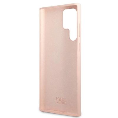 7. Karl Lagerfeld Silicone Ikonik Karl & Choupette Case for Samsung Galaxy S22 Ultra - Light Pink