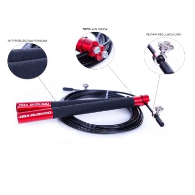 6. Aluminum skipping rope with bearings, 3 meters | red | SK54