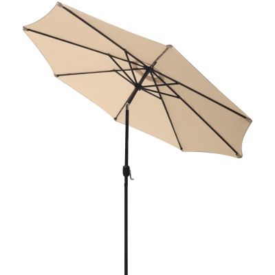 24. GARDEN UMBRELLA WITH LED LIGHTING 300 CM BEIGE